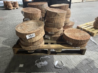 Ca. 32x Pallet met Rosewood Schijven, Diverse maten